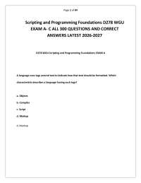 Scripting and Programming Foundations Exam Questions and Answers 2026-2027