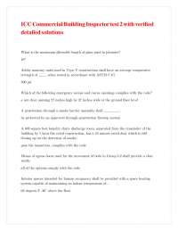 ICC Commercial Building Inspector Test 2 with Solutions