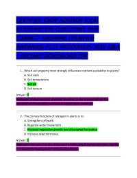 CCA Exam Questions and Answers: Crop Nutrient Management and IPM