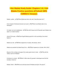 I Am Malala: Chapters 1-4 Study Guide with Solved Practice Questions
