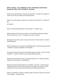 BSAC revision - OT1 Adapting to the underwater world Exam Questions With 100% Graded A+ An