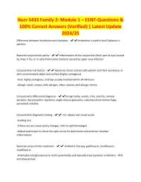 EENT (Eyes, Ears, Nose, and Throat) Exam Questions and Answers for Nursing Students