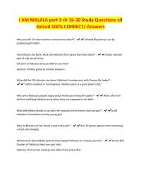 I Am Malala: Chapter 16-20 Study Questions and Answers