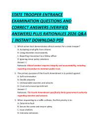 State Trooper Entrance Exam Q&A: Verified Answers & Rationales