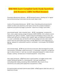 NAB NHA Exam Study Guide: Key Concepts and Verified Answers