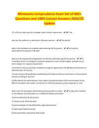 Minnesota Jurisprudence Exam Q&A for Dentists 2024/25