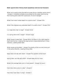 BSAC Sports Diver Theory Exam: Questions and Answers