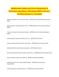 Medication Safety and Error Prevention in Pharmacy: Q&A