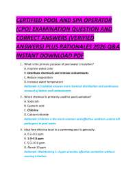 CPO Exam Questions and Answers 2026: Pool and Spa Operator Certification