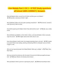 I Am Malala: Chapter 1-8 Study Questions and Answers