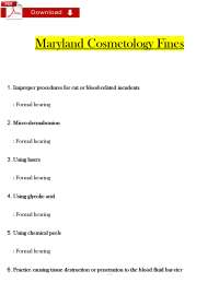 Maryland Cosmetology Fines and Violations