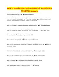 Malala Yousafzai: Comprehension Questions and Answers