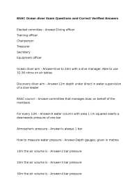 BSAC Ocean Diver Exam Q&A: Comprehensive Study Guide