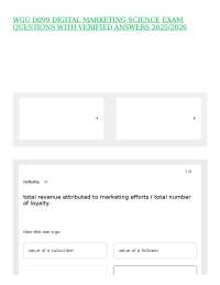 Digital Marketing Exam Questions and Answers