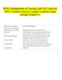 HESI Fundamentals of Nursing with All Correct & 100% Verified Answers| Actual Complete Exa