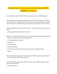 Malala Yousafzai: Exam Practice Questions and Answers