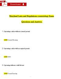 Maryland Cosmetology Exam: Laws and Regulations Q&A