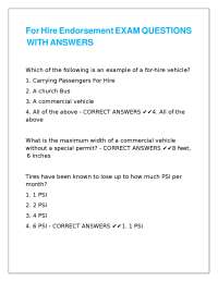 Commercial Vehicle Regulations and Safety Quiz