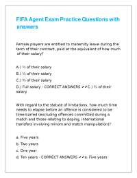 FIFA Football Agent Exam Practice Questions with Answers