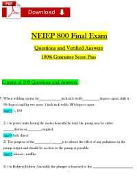 NEIEP 800 Final Exam: Questions and Answers for Elevator Industry Professionals