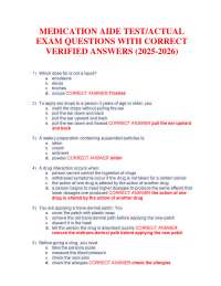 Medication Aide Exam Questions and Answers (2025-2026)