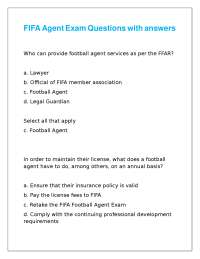 FIFA Football Agent Regulations Exam Questions and Answers