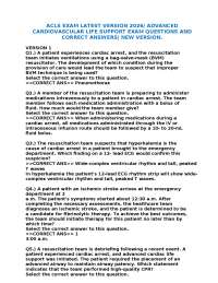 ACLS Exam Questions and Answers 2026