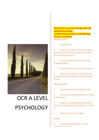 OCR A Level Psychology: Applied Psychology Exam Paper with Mark Scheme