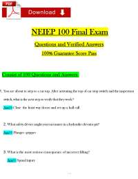 NEIEP 100 Final Exam: Questions and Verified Answers