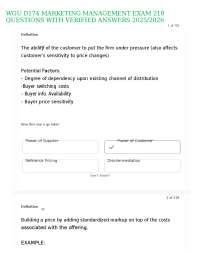 Marketing Management Exam Questions and Answers 2025/2026