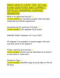 SNHD Health Card Test: Exam Questions and Answers