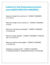 Indiana For Hire Endorsement Practice Exam Questions with Answers