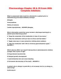 Pharmacology Exam Questions and Answers: Chapters 38 & 39