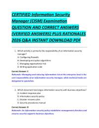 CISM Exam Questions and Answers 2026: Information Security Management