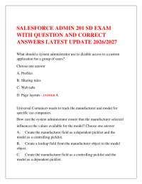 Salesforce Admin Certification Exam Questions and Answers 2026/2027