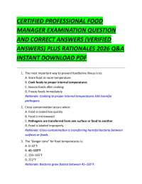 Certified Professional Food Manager Exam Q&A 2026