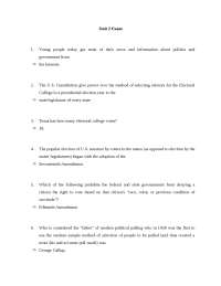 Unit 2 Exam: Political Science Questions and Answers