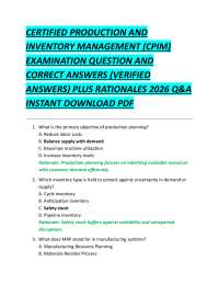 CPIM Exam Questions and Answers: Production and Inventory Management