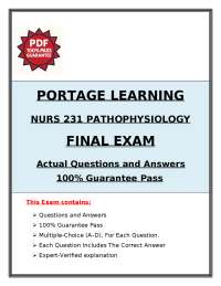 Pathophysiology Final Exam: Actual Questions and Answers