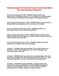 Pharmacology Exam 1 Questions and Answers