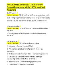 Praxis 5005 Science: Life Science Exam Q&A