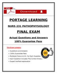 Pathophysiology Final Exam Questions and Answers