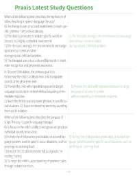 SLP - PRAXIS EXAM QUESTIONS AND 100% VERIFIED ANSWERS (COMPLETE SOLUTION) LATEST UPDATE