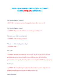 Florida Civic Literacy Exam 200 Q&A: Ace Your FCLE
