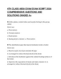 4TH CLASS ABSA EXAM EXAM SCRIPT 2026 COMPREHENSIVE QUESTIONS AND SOLUTIONS GRADED A+
