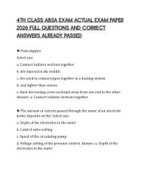 4TH CLASS ABSA EXAM ACTUAL EXAM PAPER 2026 FULL QUESTIONS AND CORRECT ANSWERS ALREADY PASS