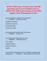 SCMN 2150 Exam 1 Practice Test 2026 – Supply Chain Management (200 Questions