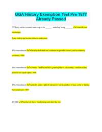 UGA History Exemption Test Pre 1877: Key Concepts and Events