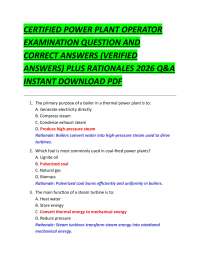 Power Plant Operator Exam Q&A 2026: Verified Answers & Rationales