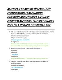 Hematology Certification Exam Q&A: A Comprehensive Study Guide